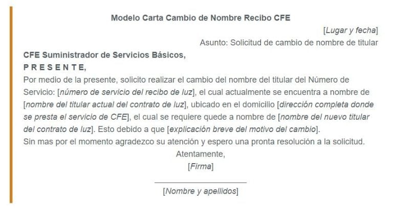¿Cómo cambio de nombre mi recibo de CFE?