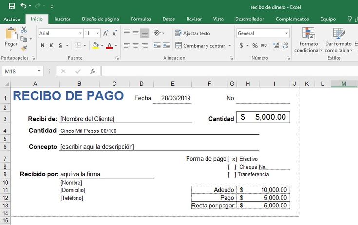 Cómo se hace un recibo simple en México