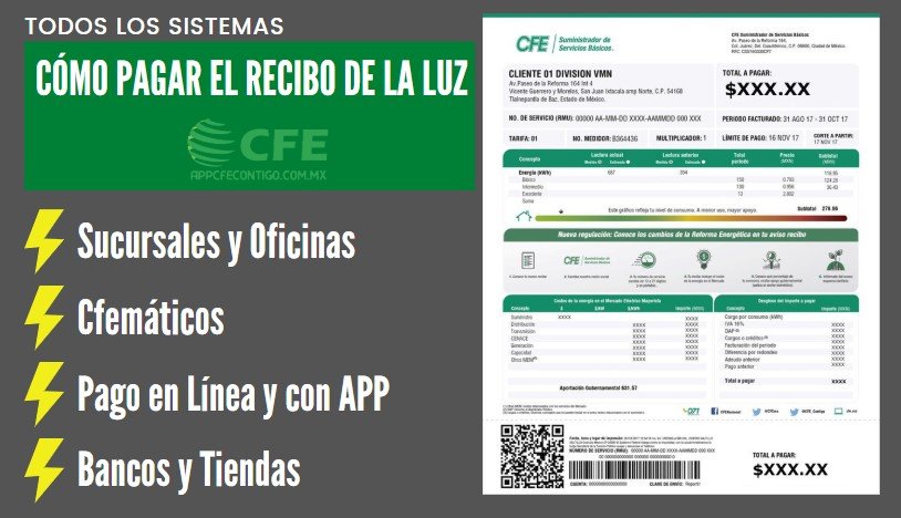 Pagar recibo de luz en Sucursales y Oficinas CFE en México