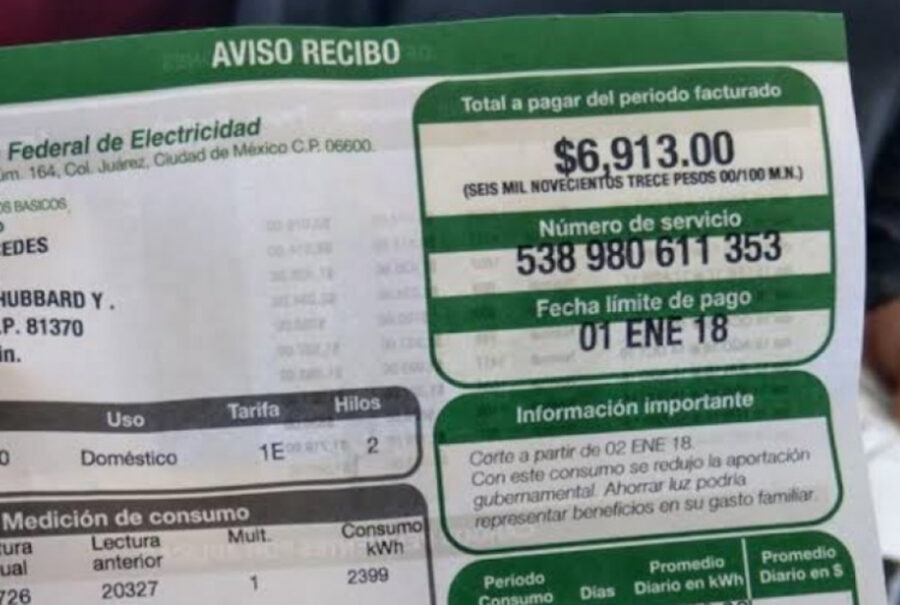 Por qué el recibo de la luz llega muy caro en México